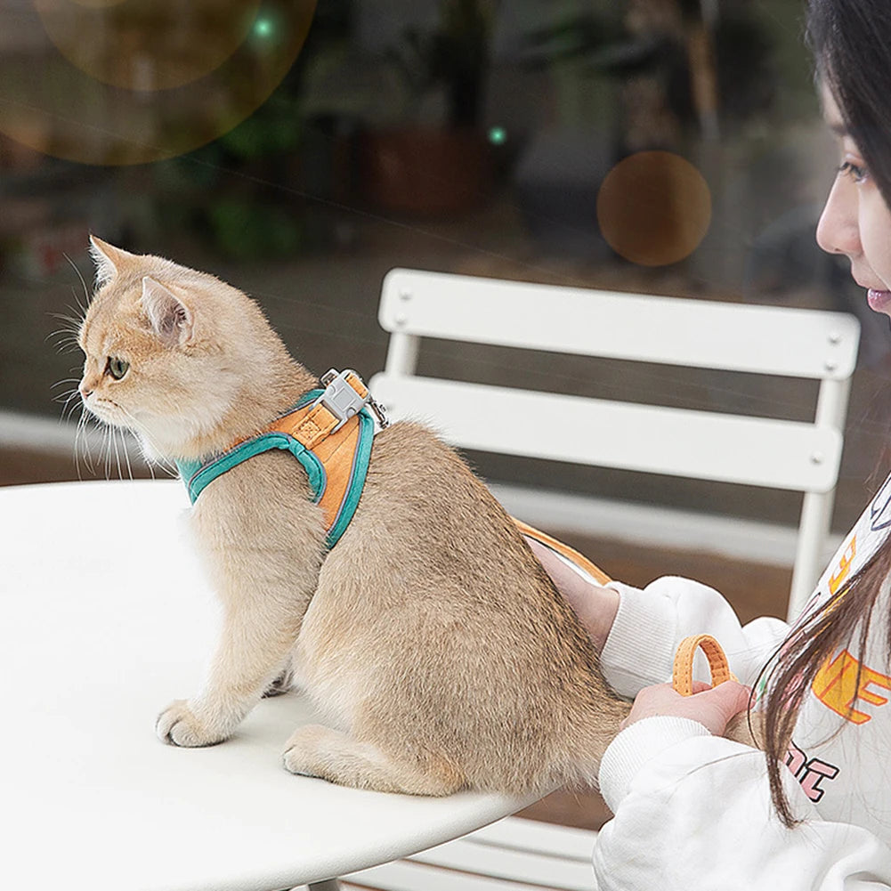 Cat & Dog Harness with Leash — Reflective Anti-Escape Vest
